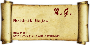 Moldrik Gejza névjegykártya